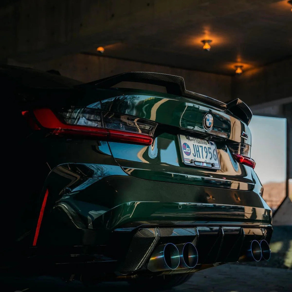 BMW 3 Series G20 / M3 G80 Pre-Preg Dry Carbon Fibre V Style Rear Spoiler By OPTIC (2019+)