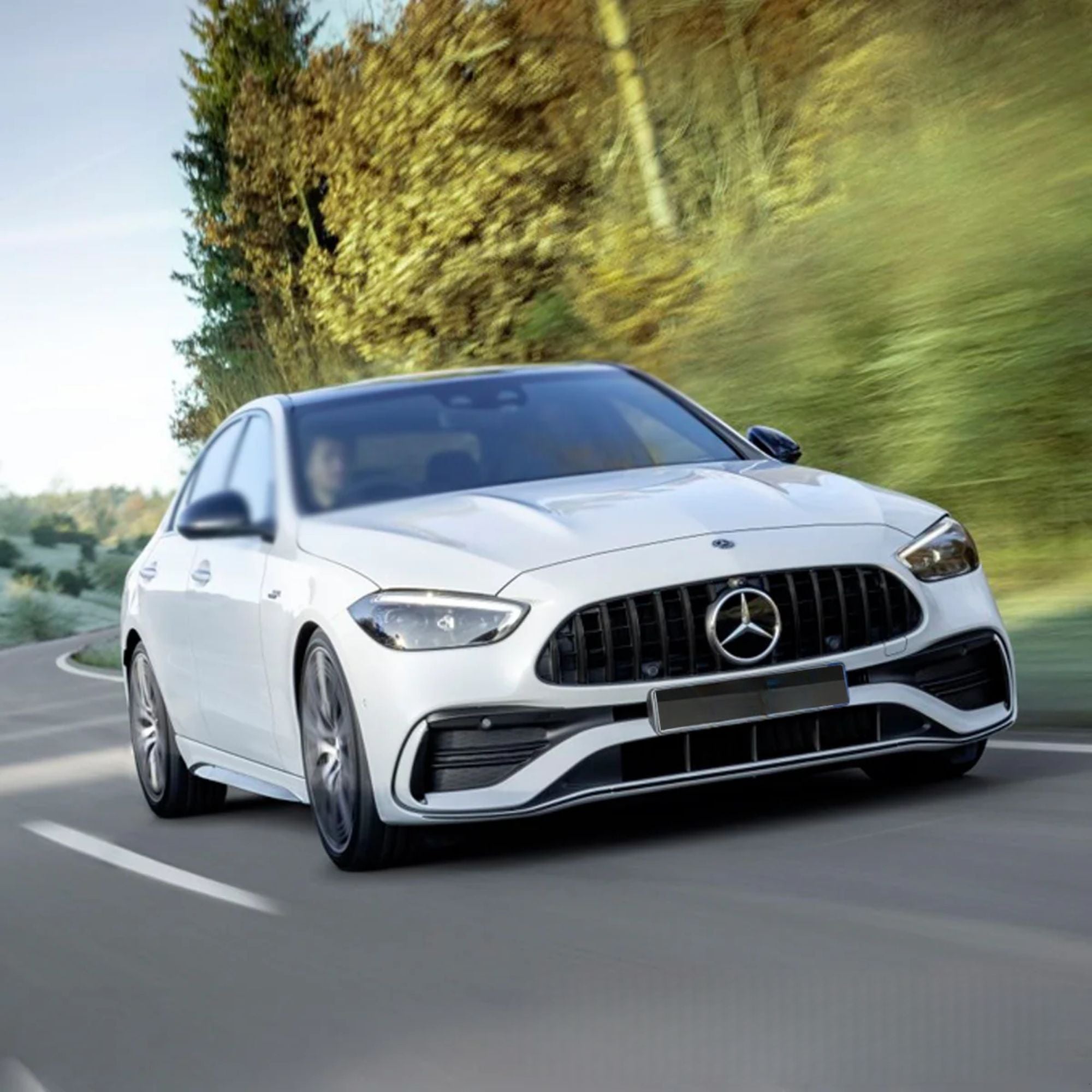 Mercedes C-Class W206 Gloss Black Panamericana GT Style Grill (2021+)