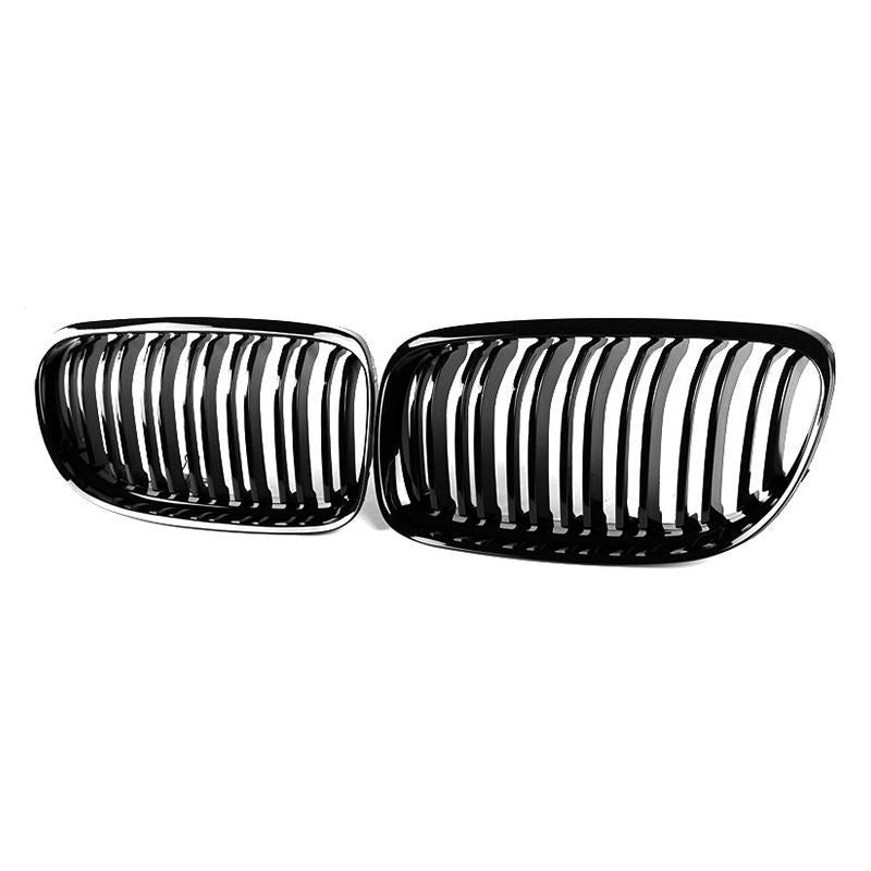 BMW 3 Series E90/E91 LCI Gloss Black Double Slat Front Grills (2009-2013)