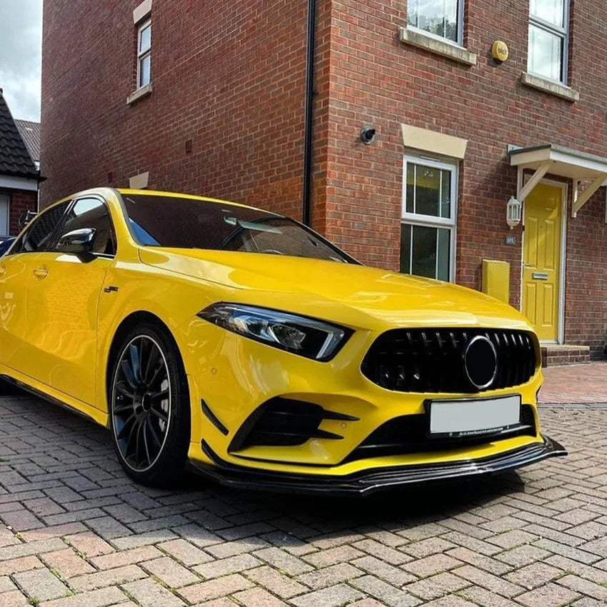 Mercedes A-Class W177 AMG Style Gloss Black Front Lip Splitter (2018-2022)
